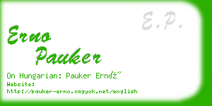 erno pauker business card